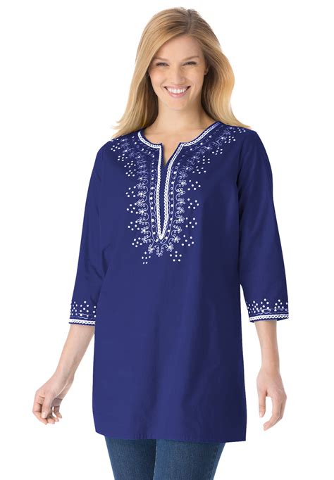 Woman Within Woman Within Women S Plus Size Tunic Top With Sequin