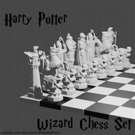 Download Stl File Harry Potter Wizard Chess Set • 3d Printer Template