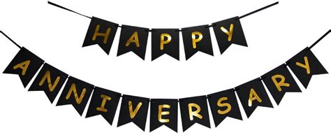 AmazonSmile INNORU Happy Anniversary Banner Gold Foiled Sign Wedding Anniversary Party