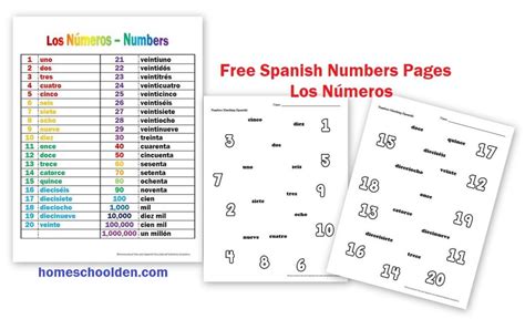 Los Números Free Spanish Numbers Worksheets Homeschool Den