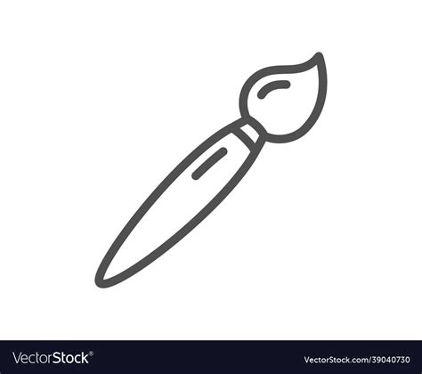 Paint Brush Line Icon Wall Paintbrush Sign Vector Image