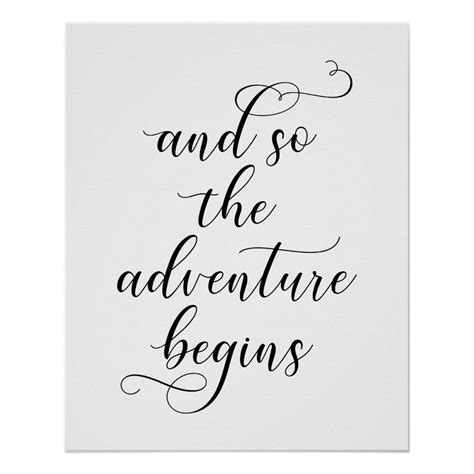 And So The Adventure Begins Wedding Quote Poster Zazzle Love Quotes