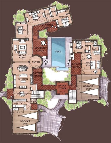 The house is located on a quiet street that allows an atmosphere of peace and calmness. hacienda style homes | SPANISH HACIENDA FLOOR PLANS « Unique House Plans (With images) | Unique ...