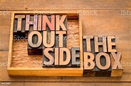 Think Outside The Box Concept In Wood Type Stock Photo - Download Image ...