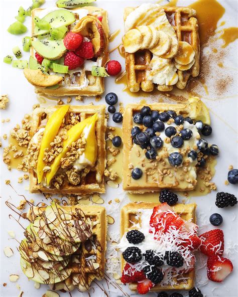 Waffle Toppings 6 Different Ways Cafe Food Food Network Chefs Food
