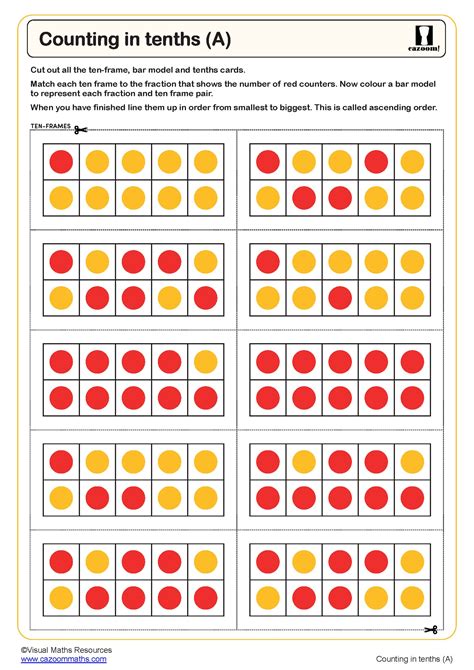 Counting In Tenths A Worksheet Pdf Printable Number Worksheets