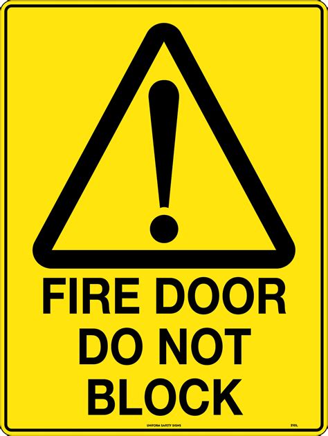 Fire Door Do Not Block Caution Signs Uss