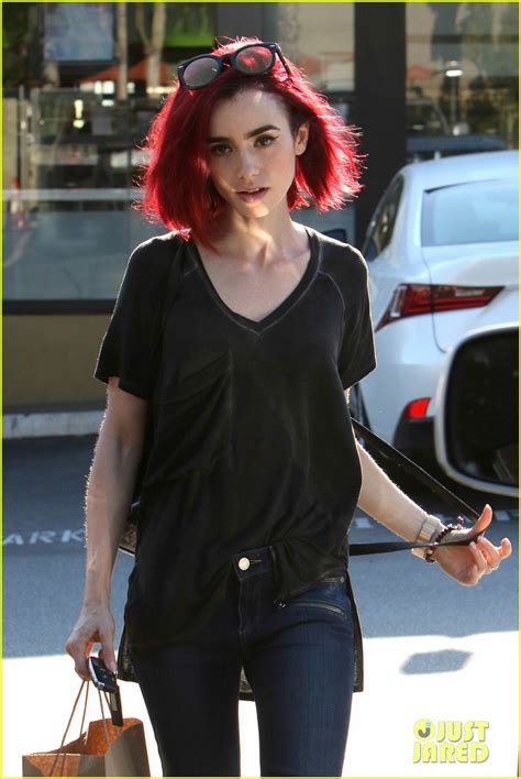 Lily Collins Debuts New Bright Red Hair Photo 3688199 Lily Collins