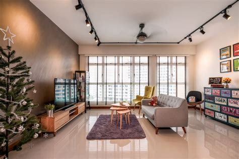 Woodcress Hdb Bto Contemporary Living Room Singapore By Zee And