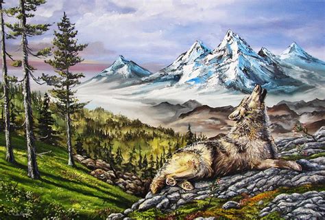 Wolf Mountain Painting By Cassandra Gallant