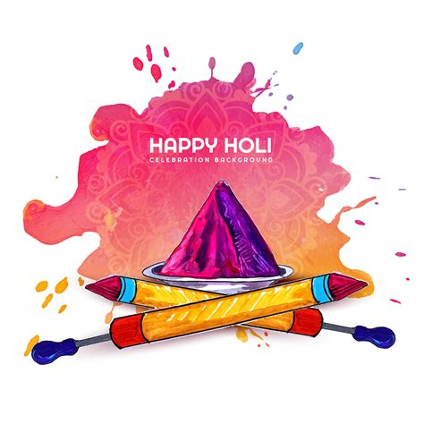 Holi Card With Patterend Splash And Pichkari 701661 Vector Art At Vecteezy