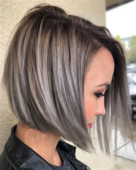 Asymmetrical Short Haircuts With Balayage Highlights 2018 2019 Hairstyles