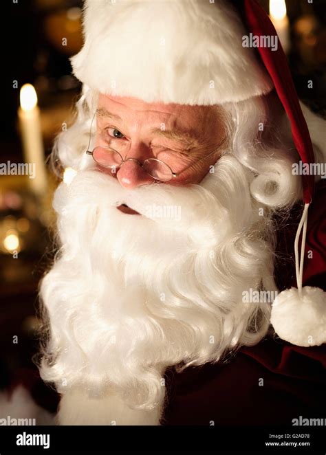 Portrait Of Santa Claus Winking Stock Photo Alamy