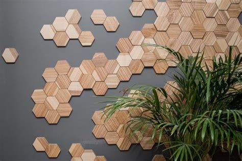 Wood Hexagon Wall Art Decor Modern Geometric Sculpture Honeycomb Panels