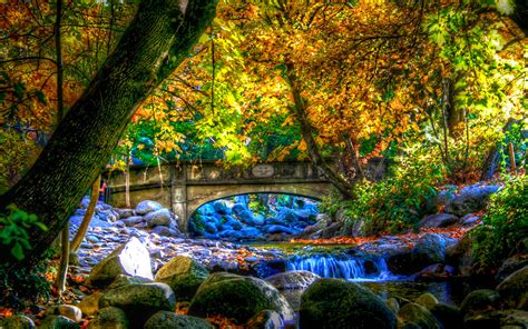 Image Usa Ashland Oregon Hdri Autumn Nature Bridges Parks 1920x1200