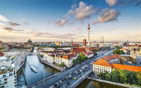 Cityscape Building River Bridge Car Boat Berlin Wallpapers Hd