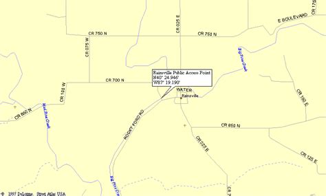 Map To Rainsville Public Access Point On Big Pine Creek In Indiana