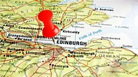 Mapa de Escocia señalando Edimburgo