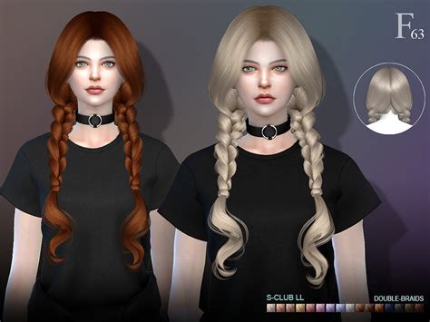 S Club Ts4 Hair N63 Braids Created For The Sims Emily Cc Finds