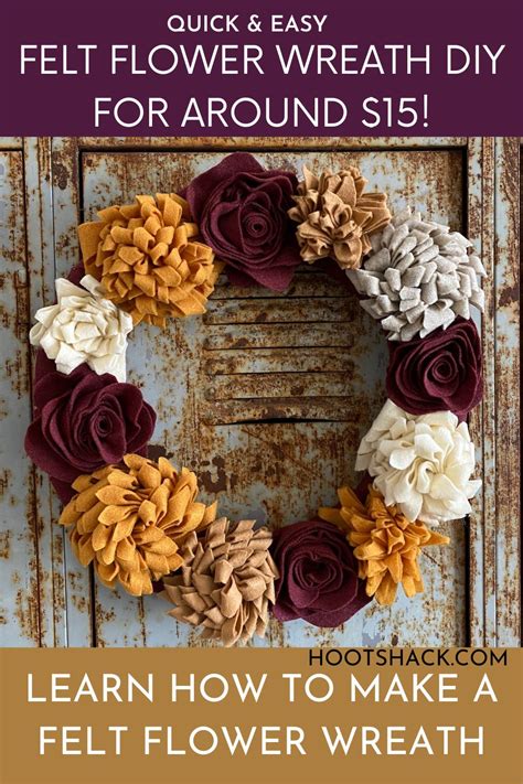 How To Make A Felt Flower Wreath Diy Hootshack