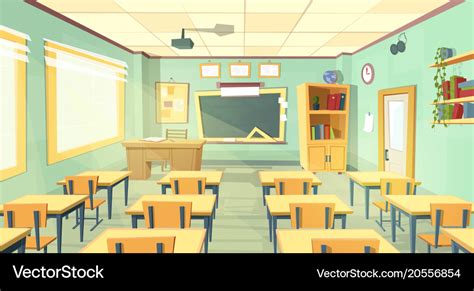 Cartoon Of School Classroom Royalty Free Vector Image