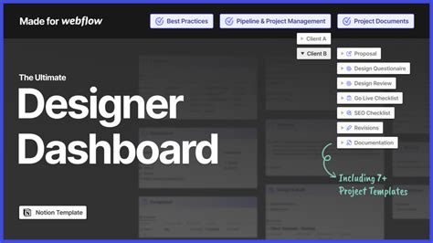 The Webflow Designer Dashboard Notion Template Pack