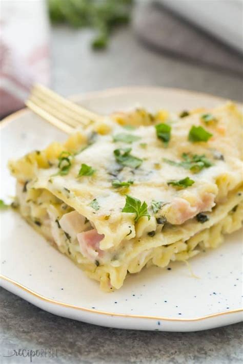 It's pure comfort food, and it's such a popular meal. White Chicken Lasagna with Ham and Spinach Recipe