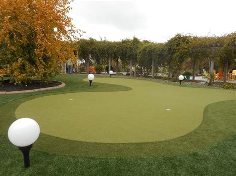 Synthetic Turf Putting Green Completes This Backyard Synthetic Turf