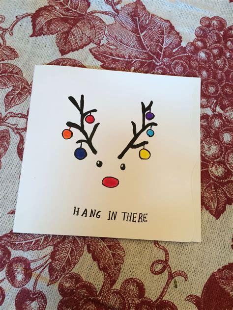 Christmas Card Reindeer With Ornaments Marker And Sharpie Christmas Doodles Watercolor