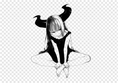 Female With Horns Anime Character Sketch Anime Devil