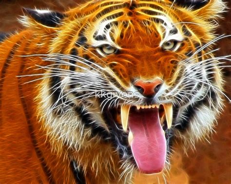 Fierce Tiger By Kkgivens Redbubble