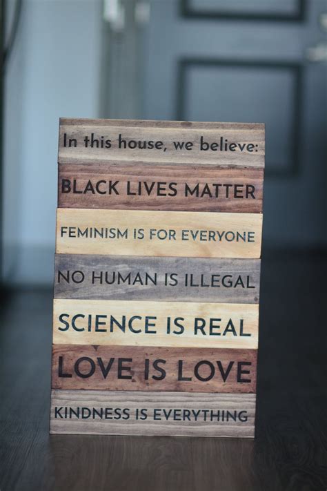 In This House We Believe Wood Sign Large Black Lives Matter Etsy