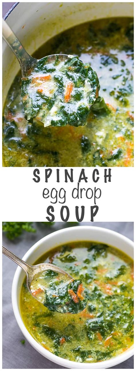 Trio eggs spinach in superior stock. Spinach Egg Drop SoupExtremely easy to make, with simple ...