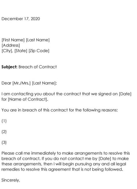 Breach Of Contract Demand Letter Basics Free Templates