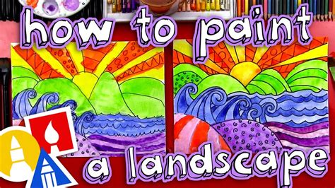 How To Paint A Beautiful Landscape For Kids Youtube