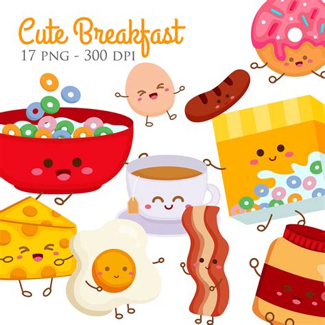 Cute Kawaii Breakfast Food Clipart Png  Svg Clip Art Library