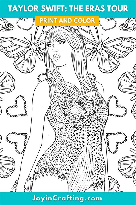 Taylor Swift Lover The Eras Tour Coloring Pages | Taylor swift