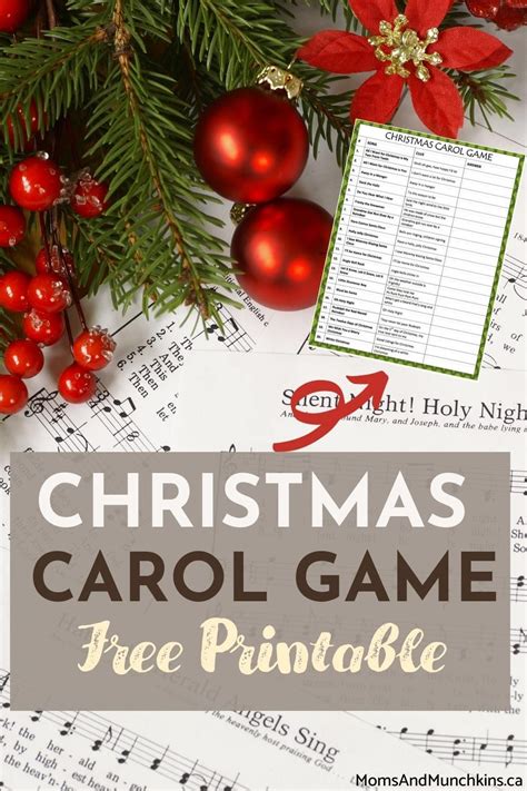 Christmas Carol Game Free Printable From Moms And Munchkins Christmas