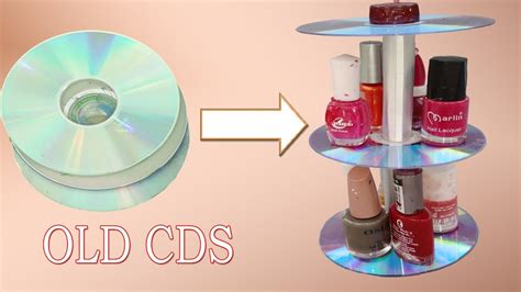 Consider putting the finished photo first, however this is not a requirement. Nail polish organizer made with old cads-nail polish holder- diy nail polish-old cds crafts ...