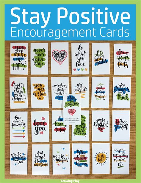 Stay Positive Encouragement Cards - Growing Play
