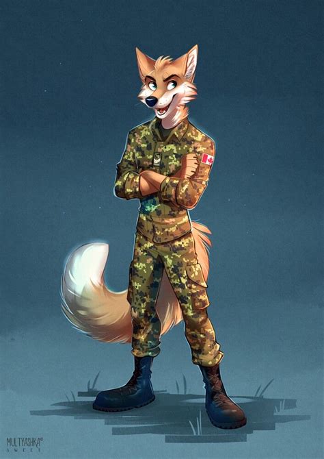 Anthro Wolf Furry Military