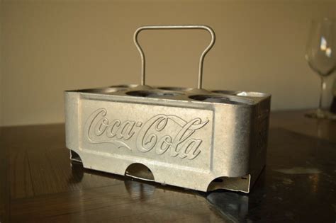 Vintage Coca Cola Coke Aluminum Metal Drink Carrier 6 Pack Bottle