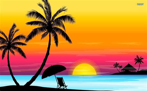 Sunset Beach Backgrounds Wallpaper Cave