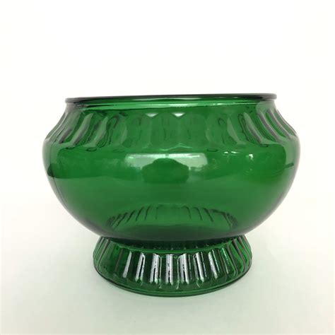 napco emerald green glass bowl vase planter etsy canada green glass bowls glass bowl green
