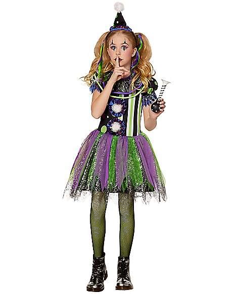 Spirit Halloween Kids Killer Clown Costume Girls Size 8 10 Medium