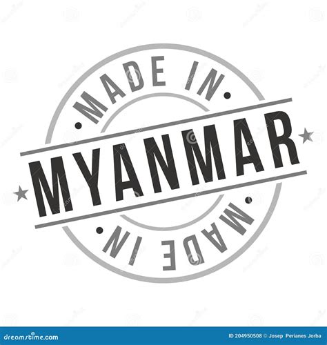 Made In Myanmar Stamp Logo Icon Symbol Design Seal Badge National