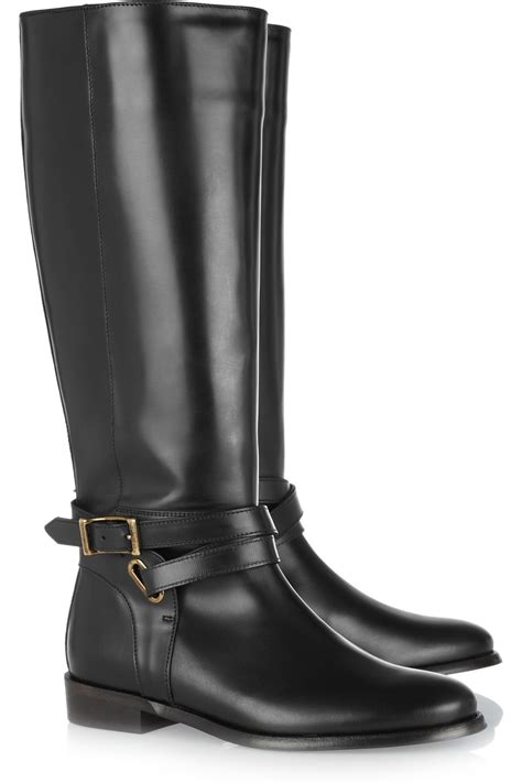 Lyst Burberry Leather Riding Boots In Black