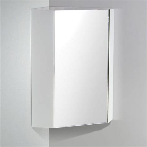 Fresca Coda 18 White Corner Medicine Cabinet With Mirror Door