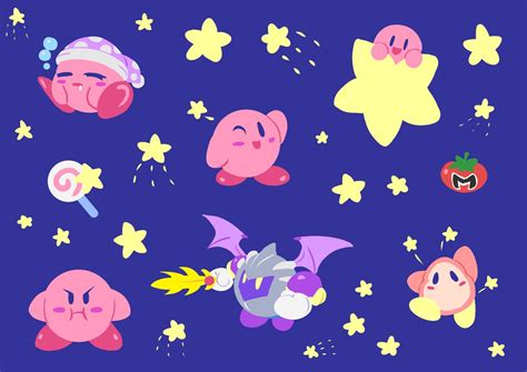 Kirby Star Space Superstar Vinyl Stickers Stickersheet Etsy