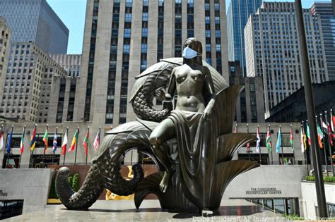 Photos Rockefeller Centers Famous Statues Get Masked Untapped New York